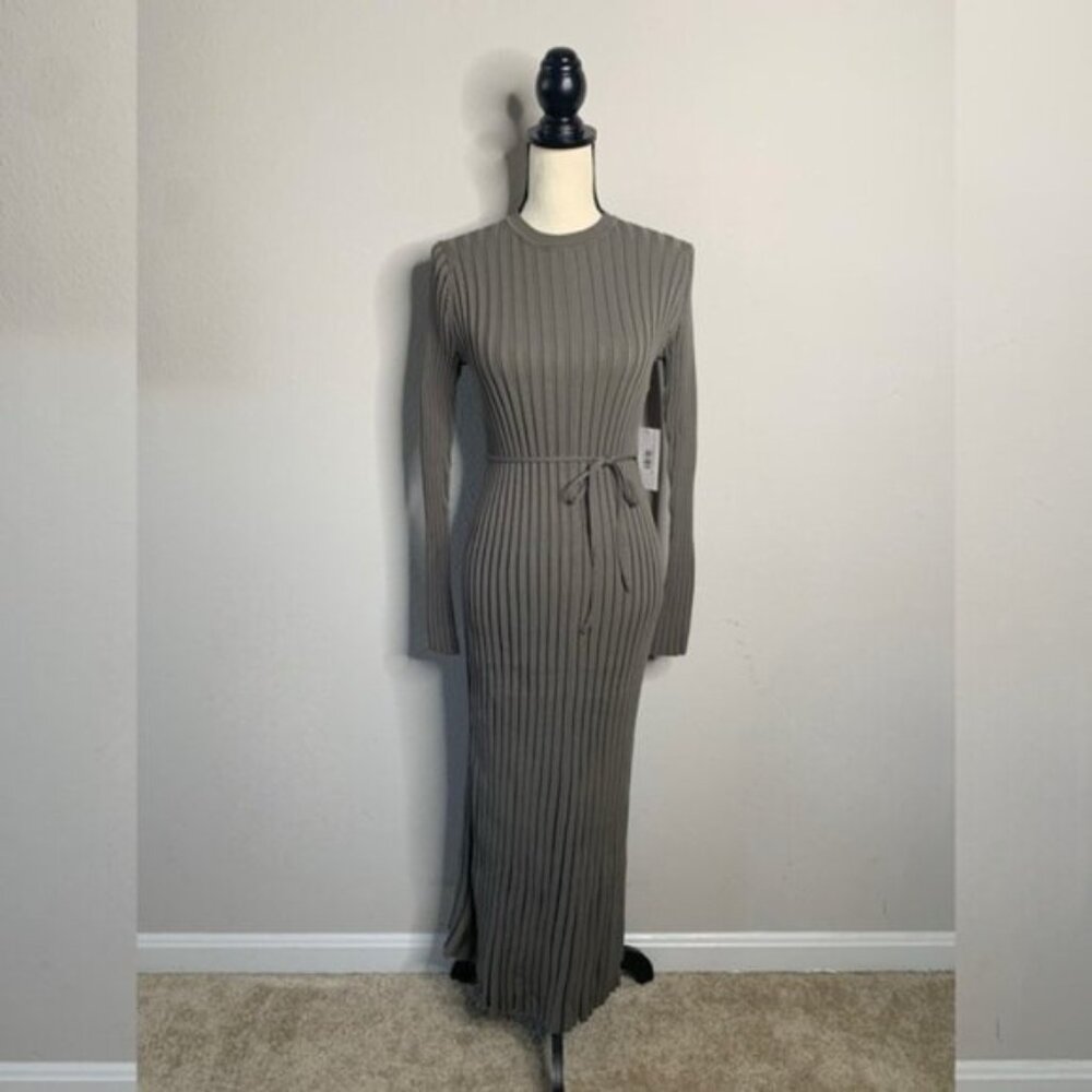 NWT Worth Collective Colette Premium Long Sleeved Ribbed Knit Maxi Dress - Picture 6 of 13
